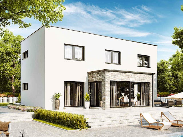 Fertighaus New Design Solair von Vario-Haus - Österreich Schlüsselfertig ab 355360€, Cubushaus Außenansicht 1