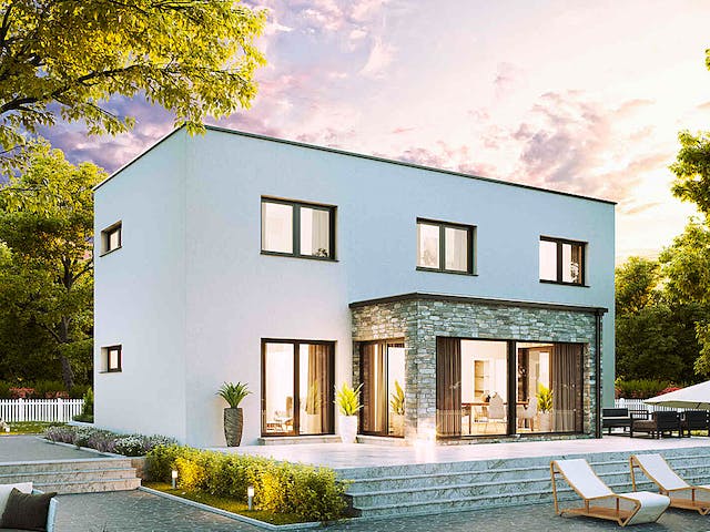 Fertighaus New Design Solair von Vario-Haus - Deutschland Schlüsselfertig ab 377810€, Cubushaus Außenansicht 3