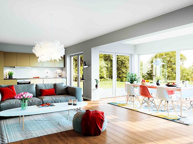 Fertighaus New Design Solair von Vario-Haus - Deutschland Schlüsselfertig ab 377810€, Cubushaus Innenansicht 1