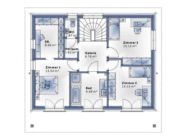 Fertighaus New Design Sunrise von Vario-Haus - Deutschland Schlüsselfertig ab 401590€, Cubushaus Grundriss 2