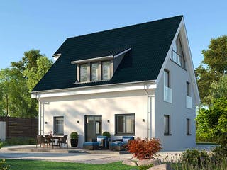 Massivhaus Veneratio von AUREA Massivhaus, Satteldach-Klassiker Außenansicht 2