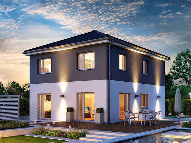 Fertighaus Villa 133 von Hanse Haus Schlüsselfertig ab 402682€, Stadtvilla Außenansicht 1 Fertighaus Villa 133 von Hanse Haus Schlüsselfertig ab 402682€, Stadtvilla Außenansicht 1