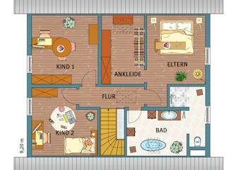 Fertighaus MH Köln - VIO 400 von FingerHaus Schlüsselfertig ab 435070€, Satteldach-Klassiker Grundriss 1