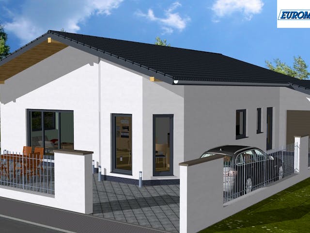 Massivhaus Vita 100 SD von EUROMAC 2 S.A.S. Bausatzhaus ab 43506€, Satteldach-Klassiker Außenansicht 2
