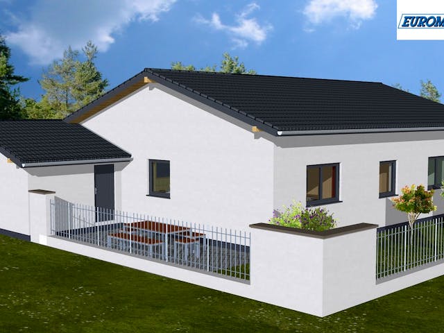 Massivhaus Vita 100 SD von EUROMAC 2 S.A.S. Bausatzhaus ab 43506€, Satteldach-Klassiker Außenansicht 3