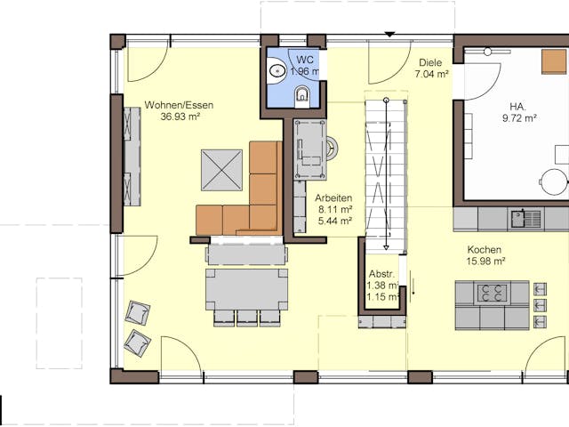 Fertighaus Vitalis 155 von Büdenbender Hausbau Schlüsselfertig ab 510892€, Satteldach-Klassiker Grundriss 1