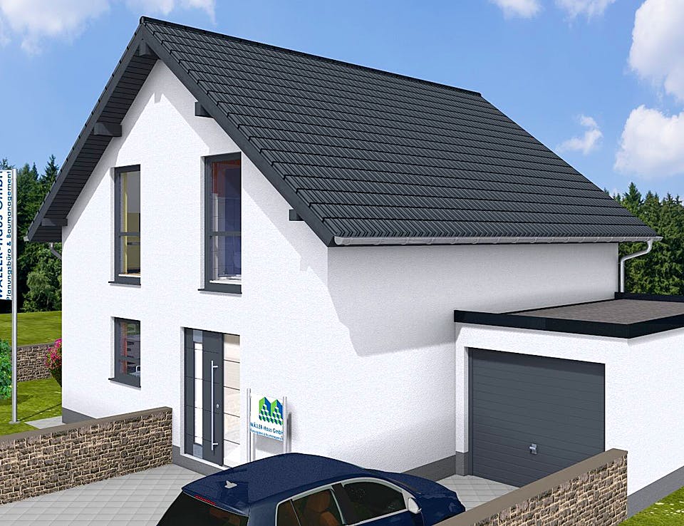 Massivhaus BASIC 105 SD von Wäller-Haus, Satteldach-Klassiker Außenansicht 2