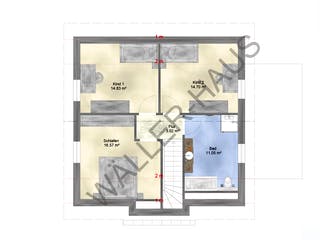 Massivhaus BASIC 110 SD von Wäller-Haus, Satteldach-Klassiker Grundriss 2