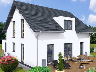 Massivhaus Basic 125 SD+FDG von Wäller-Haus, Satteldach-Klassiker Außenansicht 2