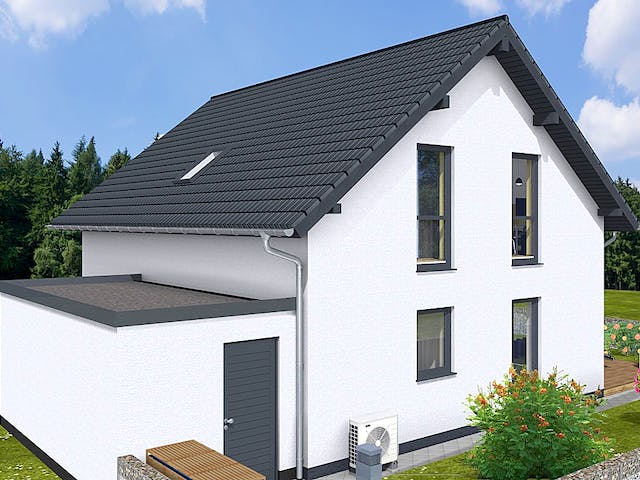 Massivhaus Basic 125 SD+FDG von Wäller-Haus, Satteldach-Klassiker Außenansicht 4