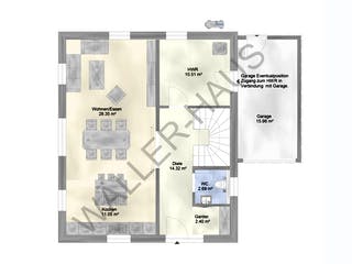 Massivhaus Basic 125 SD+FDG von Wäller-Haus, Satteldach-Klassiker Grundriss 1