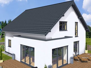 Massivhaus Basic 160 SD von Wäller-Haus, Satteldach-Klassiker Außenansicht 1