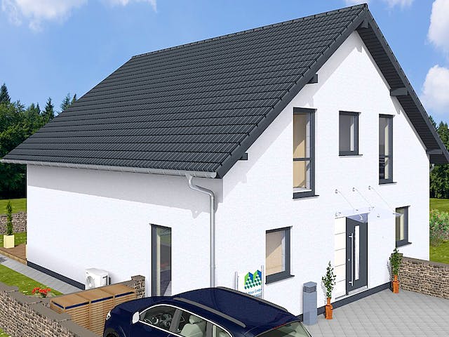 Massivhaus Basic 160 SD von Wäller-Haus, Satteldach-Klassiker Außenansicht 2