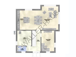 Massivhaus Basic 160 SD von Wäller-Haus, Satteldach-Klassiker Grundriss 1