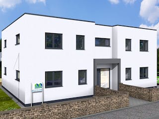Massivhaus MFH-MULTI 4WE FD von Wäller-Haus Schlüsselfertig ab 524900€, Cubushaus Außenansicht 4