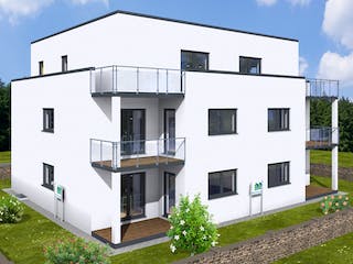 Massivhaus MFH-MULTI 5WE FD von Wäller-Haus Schlüsselfertig ab 874900€, Cubushaus Außenansicht 1