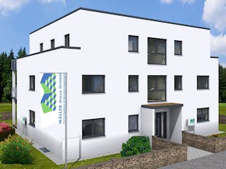 Massivhaus MFH-MULTI 5WE FD von Wäller-Haus Schlüsselfertig ab 874900€, Cubushaus Außenansicht 4