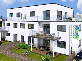 Massivhaus MFH-MULTI 6WE FD von Wäller-Haus Schlüsselfertig ab 1249900€, Cubushaus Außenansicht 1