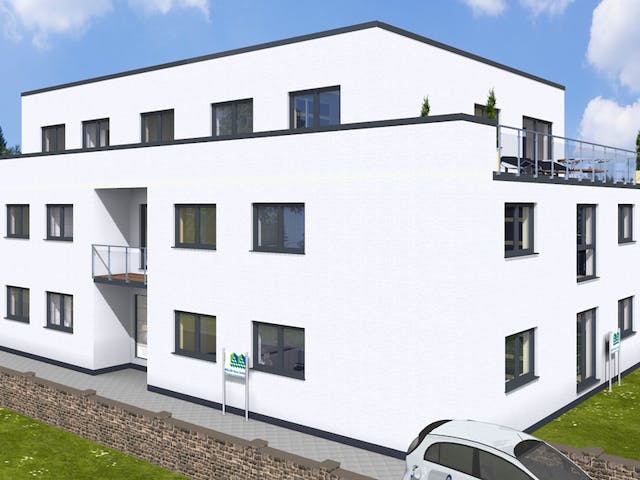 Massivhaus MFH-MULTI 6WE FD von Wäller-Haus Schlüsselfertig ab 1249900€, Cubushaus Außenansicht 3
