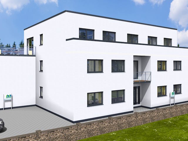 Massivhaus MFH-MULTI 6WE FD von Wäller-Haus Schlüsselfertig ab 1249900€, Cubushaus Außenansicht 4