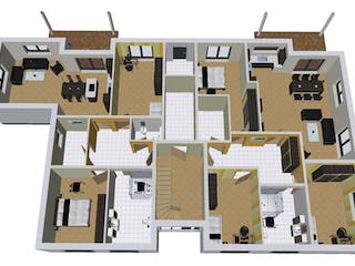 Massivhaus MFH-MULTI 6WE FD von Wäller-Haus Schlüsselfertig ab 1249900€, Cubushaus Grundriss 1