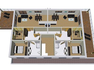 Massivhaus MFH-MULTI 6WE FD von Wäller-Haus Schlüsselfertig ab 1249900€, Cubushaus Grundriss 3