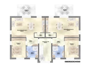 Massivhaus MFH-MULTI 6WE SD von Wäller-Haus Schlüsselfertig ab 699900€, Satteldach-Klassiker Grundriss 2