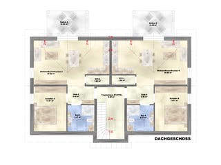 Massivhaus MFH-MULTI 6WE SD von Wäller-Haus Schlüsselfertig ab 699900€, Satteldach-Klassiker Grundriss 3