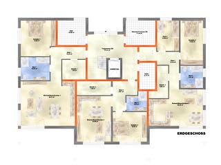 Massivhaus MFH-MULTI 8WE WD von Wäller-Haus Schlüsselfertig ab 1524900€, Stadtvilla Grundriss 1