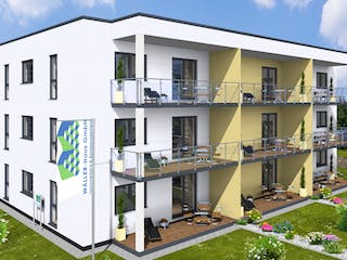 Massivhaus MFH-MULTI 9-WE FD von Wäller-Haus Schlüsselfertig ab 1499900€, Cubushaus Außenansicht 1