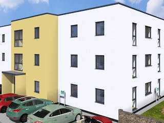 Massivhaus MFH-MULTI 9-WE FD von Wäller-Haus Schlüsselfertig ab 1499900€, Cubushaus Außenansicht 3