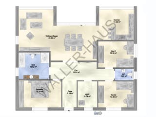 Massivhaus Vita 140 WD von Wäller-Haus, Bungalow Grundriss 1