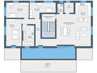 Fertighaus Vielseitiger Gewerbebau mit Mitarbeiter-Wohnungen von Bau-Fritz - Mehrfamilienhäuser, Stadtvilla Grundriss 3