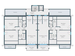 Fertighaus Mehrfamilienhaus mit 8 Wohnungen von WeberHaus - Mehrfamilienhäuser, Satteldach-Klassiker Grundriss 3