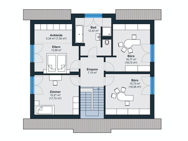 Fertighaus Ausstellungshaus Fellbach generation5.5 300 von WeberHaus Schlüsselfertig ab 499000€, Grundriss 2