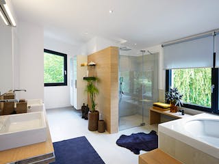 Fertighaus Ausstellungshaus Rheinau-Linx Jubiläumshaus von WeberHaus Schlüsselfertig ab 695000€, Pultdachhaus Innenansicht 11