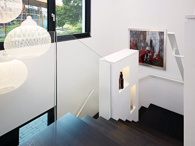 Fertighaus Ausstellungshaus Rheinau-Linx Jubiläumshaus von WeberHaus Schlüsselfertig ab 695000€, Pultdachhaus Innenansicht 6
