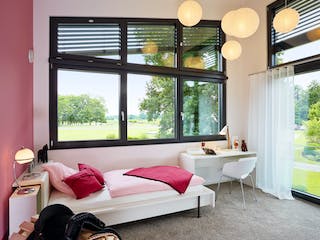 Fertighaus Ausstellungshaus Rheinau-Linx Jubiläumshaus von WeberHaus Schlüsselfertig ab 695000€, Pultdachhaus Innenansicht 9