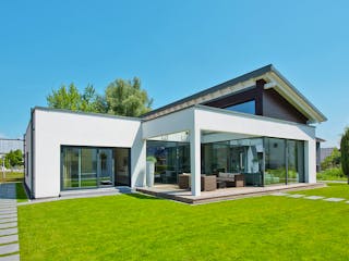 Fertighaus Ausstellungshaus Mannheim Bungalow von WeberHaus Schlüsselfertig ab 535000€, Bungalow Außenansicht 1