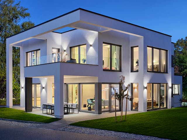 Fertighaus Ausstellungshaus München von WeberHaus, Cubushaus Außenansicht 1 Fertighaus Ausstellungshaus München von WeberHaus, Cubushaus Außenansicht 1