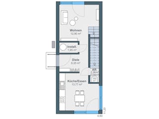 Fertighaus Option 2VG von WeberHaus Schlüsselfertig ab 289500€, Cubushaus Grundriss 1