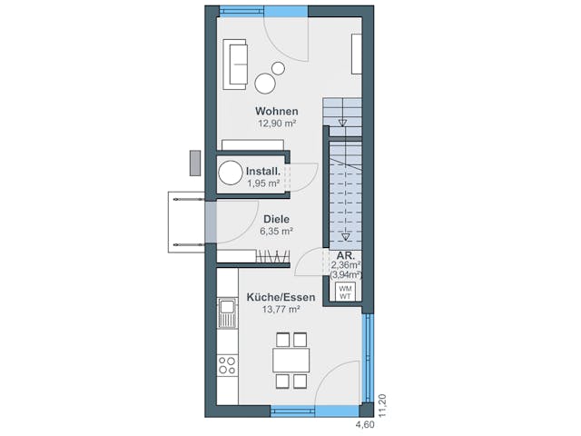 Fertighaus Option 2VG von WeberHaus Schlüsselfertig ab 249000€, Cubushaus Grundriss 1
