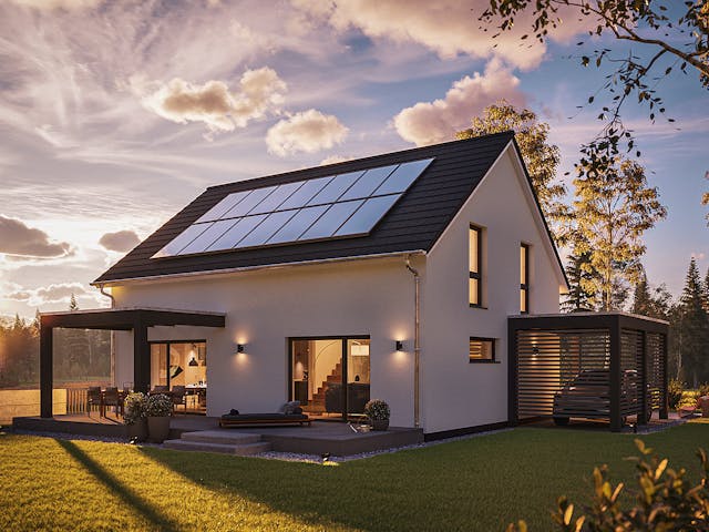 Fertighaus Jubiläumshaus generation 205 von WeberHaus Schlüsselfertig ab 353650€, Satteldach-Klassiker Außenansicht 1 Fertighaus Jubiläumshaus generation 205 von WeberHaus Schlüsselfertig ab 353650€, Satteldach-Klassiker Außenansicht 1