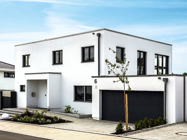 Fertighaus Kundenhaus Balance 400 von WeberHaus Schlüsselfertig ab 653150€, Cubushaus Außenansicht 1