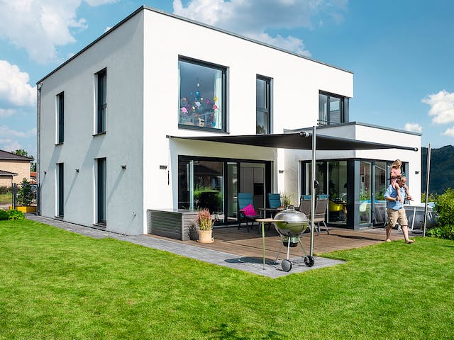 Fertighaus Kundenhaus Klee - CityLife 450 von WeberHaus Schlüsselfertig ab 416350€, Cubushaus Außenansicht 1