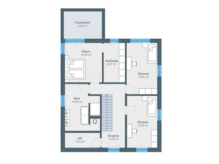 Fertighaus Kundenhaus Klee - CityLife 450 von WeberHaus Schlüsselfertig ab 431700€, Cubushaus Grundriss 2
