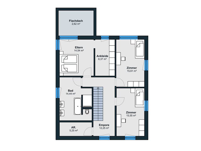 Fertighaus Kundenhaus Klee - CityLife 450 von WeberHaus Schlüsselfertig ab 416350€, Cubushaus Grundriss 2