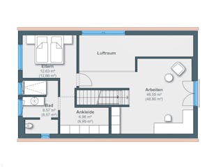 Fertighaus Kundenhaus Friemert sunshine 310 von WeberHaus Schlüsselfertig ab 374600€, Satteldach-Klassiker Grundriss 2