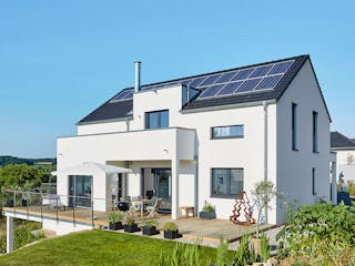 Fertighaus Kundenhaus Reiter sunshine 310 von WeberHaus Schlüsselfertig ab 368500€, Satteldach-Klassiker Außenansicht 1