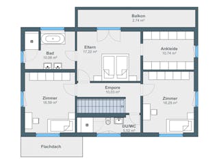 Fertighaus Kundenhaus Reiter sunshine 310 von WeberHaus Schlüsselfertig ab 368500€, Satteldach-Klassiker Grundriss 2